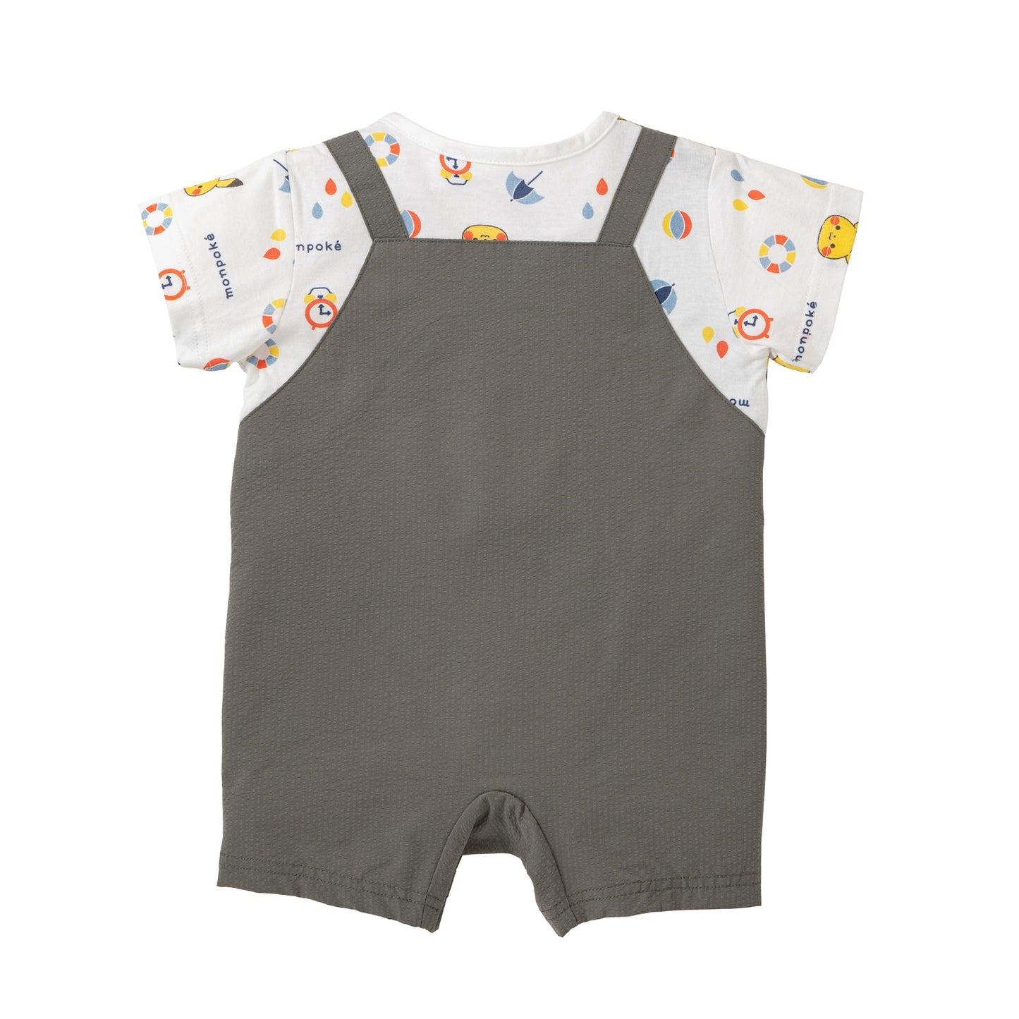 Monpoke Short-Sleeved Overalls-Style Romper KA
