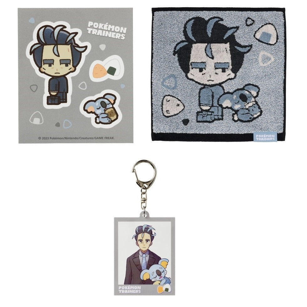 Pokemon Center Towel Acrylic key holder Sticker Larry POKEMON TRAINERS Japan NEW