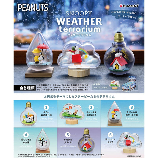 Re-ment SNOOPY WEATHER Terrarium (Box Set of 6) Figure Japan NEW