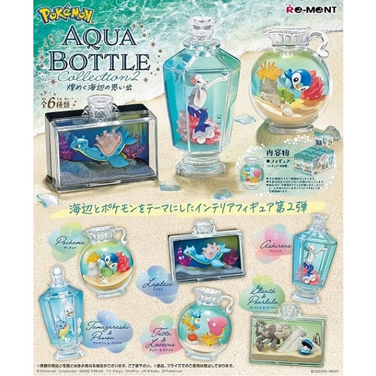 Re-ment Pokemon Pocket Monster AQUA BOTTLE collection 2 Figure Complete set(Box Set of 6) NEW