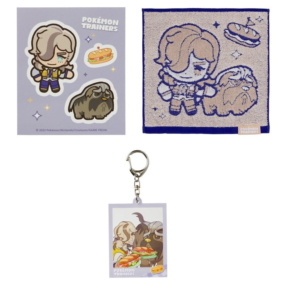 Toalha do Centro Pokemon Chaveiro Acrílico Adesivo Arven TREINADORES POKEMON Japão NOVO
