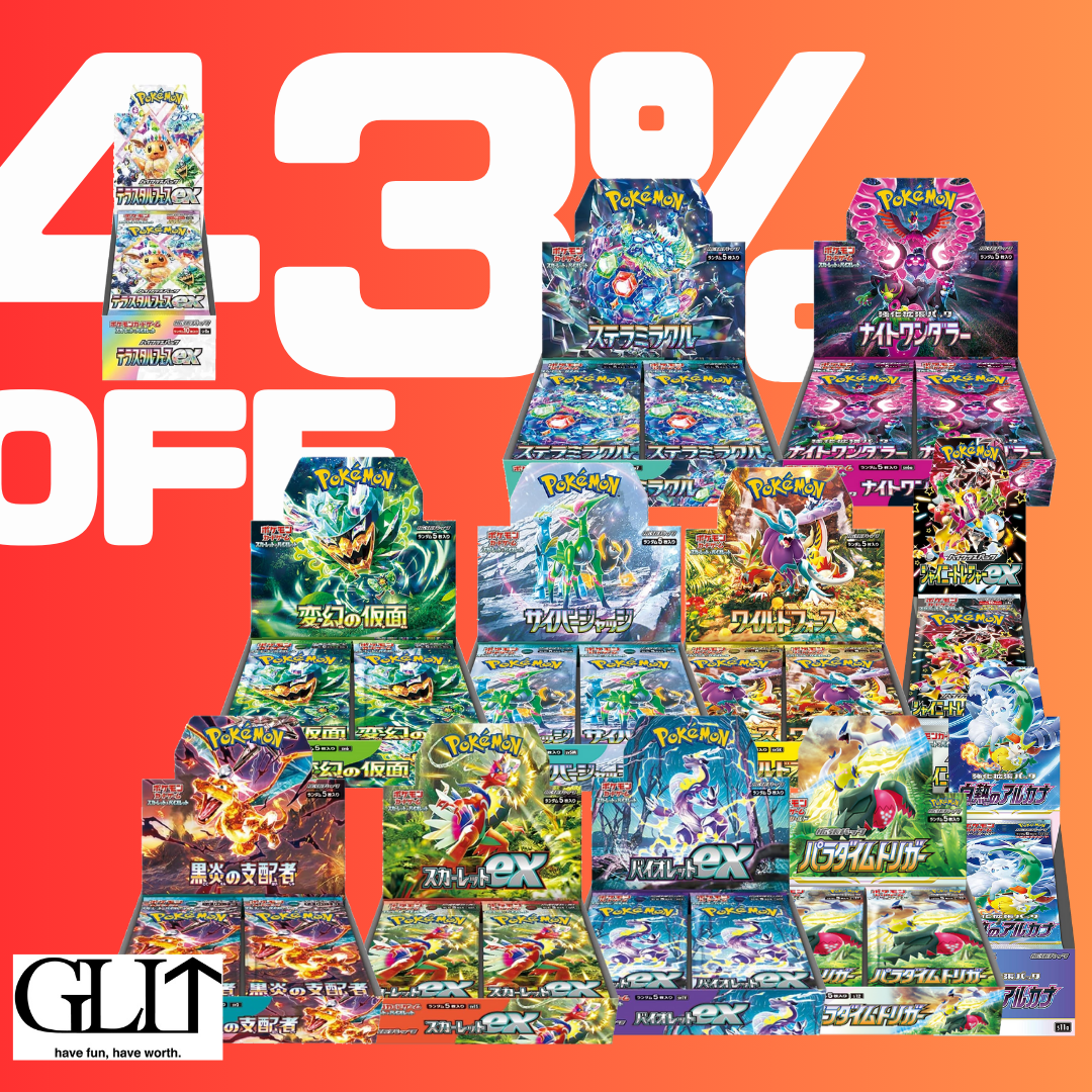 43% OFF! Pokemon Card Booster Box 12 set Mystery Box (2024 BFCM) Japan GLIT Japanese Hobby Shop 43% OFF! Pokemon Card Booster Box 12 set Mystery Box (2024 BFCM) Japan GLIT Japanese Hobby Shop