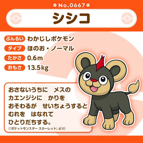 Pokemon Center Plush Pokemon fit Litleo No.667 Japan NEW