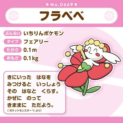Pokemon Center Plush Pokemon fit Flabébé No.669 Japan NEW