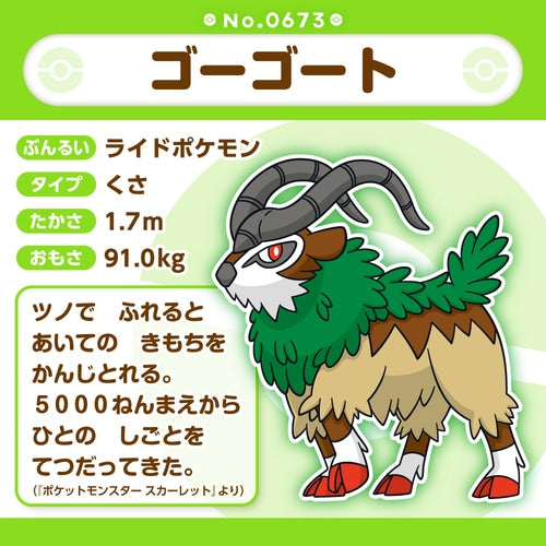 Pelúcia Pokemon Center Pokemon Gogoat No.673 Japão NOVO
