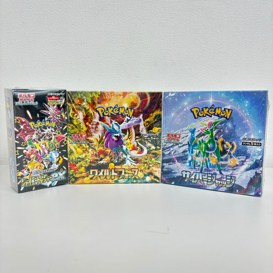 Pokemon Card Scarlet & Violet Shiny Treasure ex & Wild Force & Cyber Judge set sv4a sv5K sv5M High Class/Booster Pack Japanese