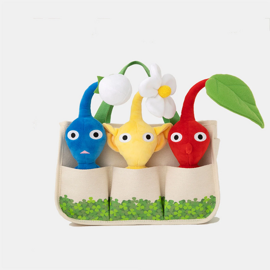 Nintendo Pikmin Interior Tote Bag Book & Plush Pouch Book Blue Yellow Red Pikmin NEW