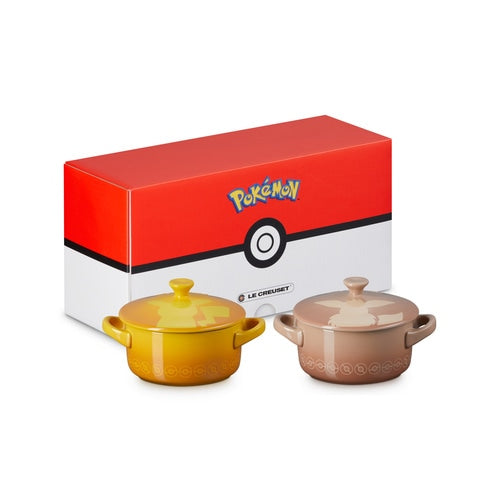 Pokemon Center LE CREUSET Mini Cocotte Pikachu Eevee Japan NEW