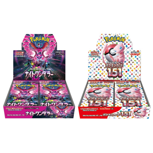 Pokemon Card Scarlet & Violet Booster Box Pokemon 151 & Night Wanderer sv2a sv6a Booster Box set Japanese
