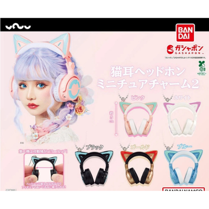 HY1953 Capsule toy Cat Ear Headphones Miniature Charm 2 complete set