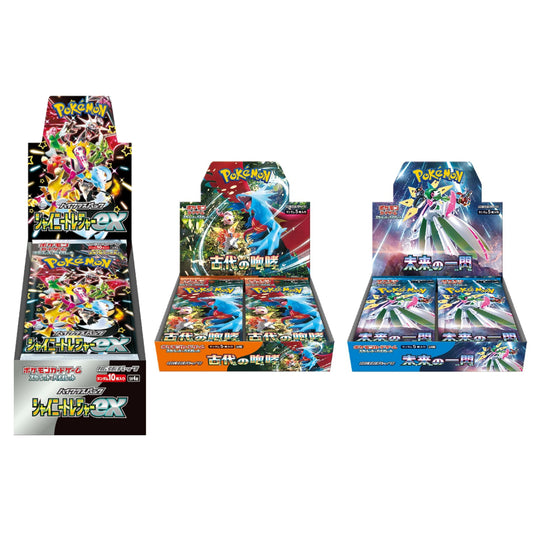 Tarjeta Pokémon Escarlata y Violeta Paquete de Clase Alta Shiny Treasure ex &amp; Ancient Roar &amp; Future Flash Box set sv4a sv4K sv4M Japonés