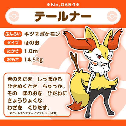 Pokemon Center Plush Pokemon fit Braixen No.654 Japan NEW