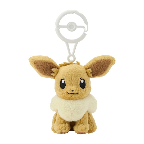 Pokemon Center mascot plush toy with carabiner Eevee Japan NEW