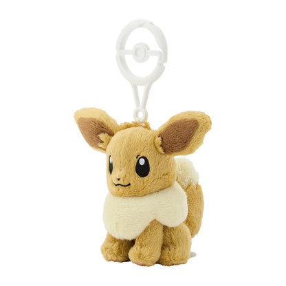 Pokemon Center mascot plush toy with carabiner Eevee Japan NEW