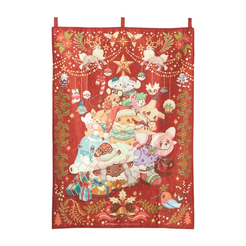 Pokemon Center Art tapestry Pokemon Heartwarming Christmas Japan NEW