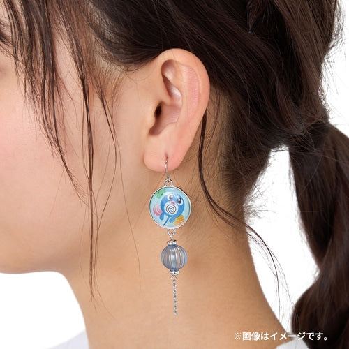 Pokemon Center Poliwag pierced earrings Summer Festival Japan NEW