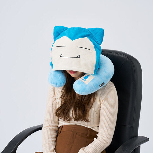 Pokemon Center Neck pillow with hood Snorlax Japan NEW