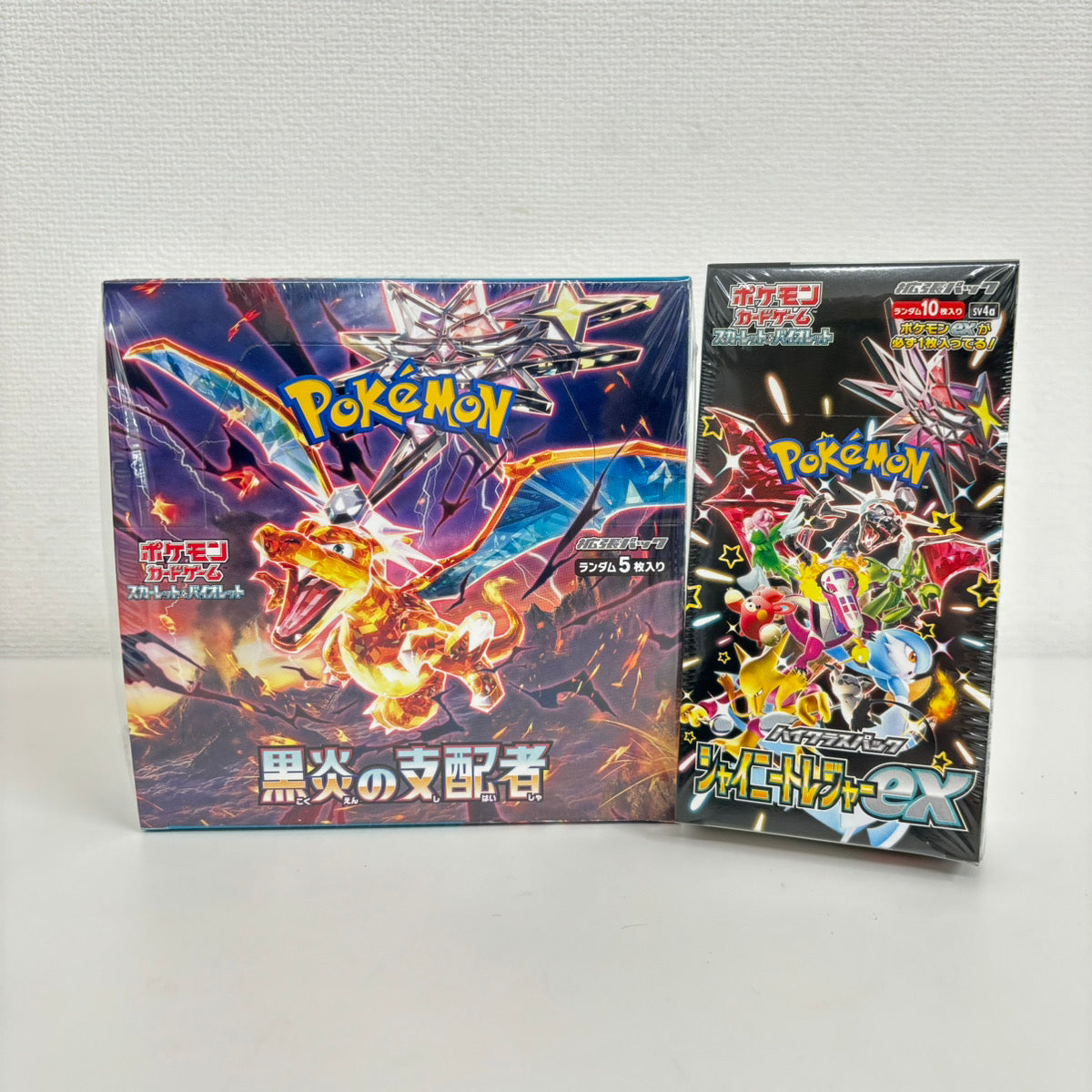 Tarjeta Pokémon Escarlata y Violeta Caja de Refuerzo Gobernante de la Llama Negra y Tesoro Brillante ex set sv3 sv4a Japonés
