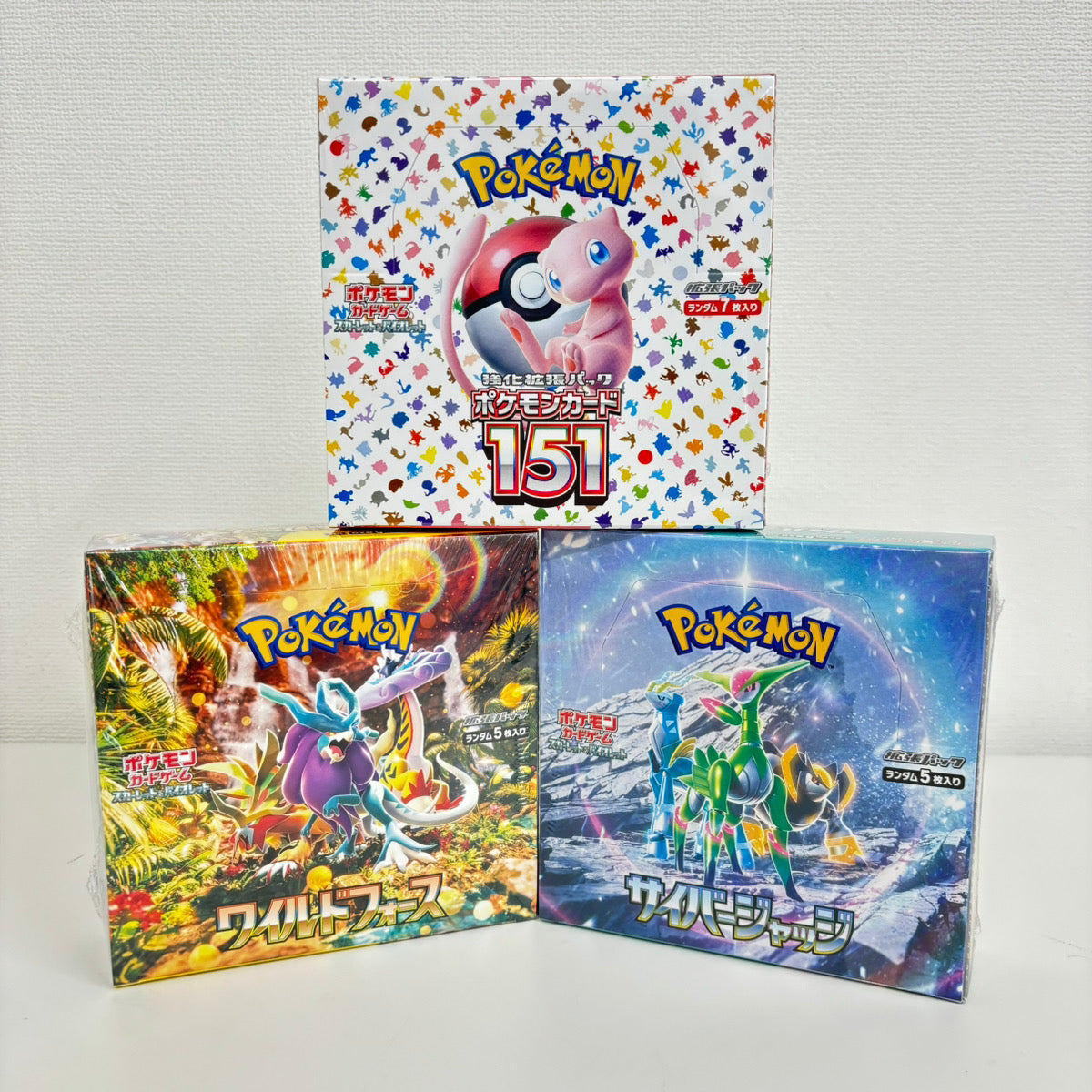 Pokemon Card Scarlet & Violet Booster Box Pokemon 151 & Wild Force & Cyber Judge sv2a sv5K sv5M Booster Box set Japanese