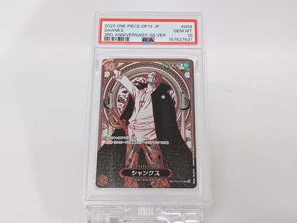 PSA10 Gem Mint SHANKS Silver 3rd anniversary ONE PIECE CARD GAME OP13 japanese