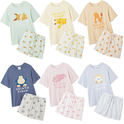 Camiseta e Shorts Pokemon Sleep Cool sensação FEMININO Gelato pique Japão NOVO