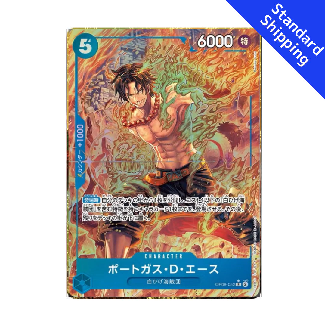 BANDAI ONE PIECE Card Game Two Legends OP 08 Portgas D Ace R Parallel Japanese NEW