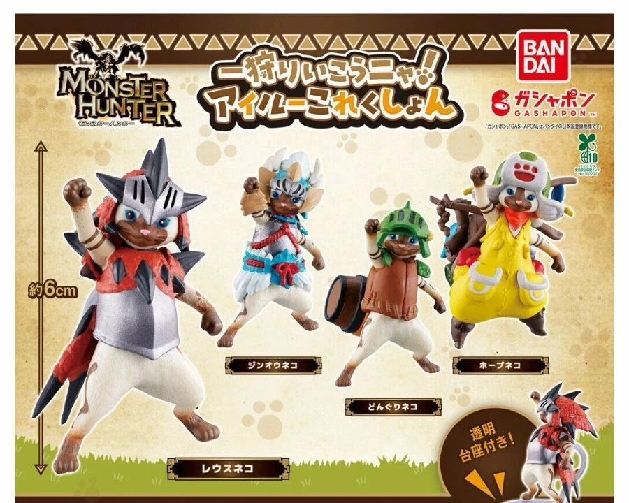 HY2302 Capsule toy Monster Hunter: Let's Go Hunting, Meow! Ailuro complete set