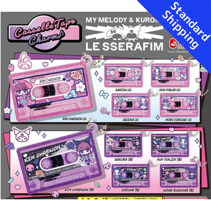 HY2273 Capsule toy LE SSERAFIM × MY MELODY & KUROMI Cassette Tape Charm complete